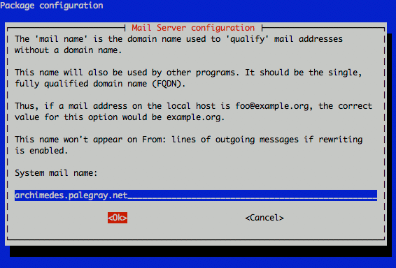 Exim4 system mail name configuration on Ubuntu 10.10 (Maverick).